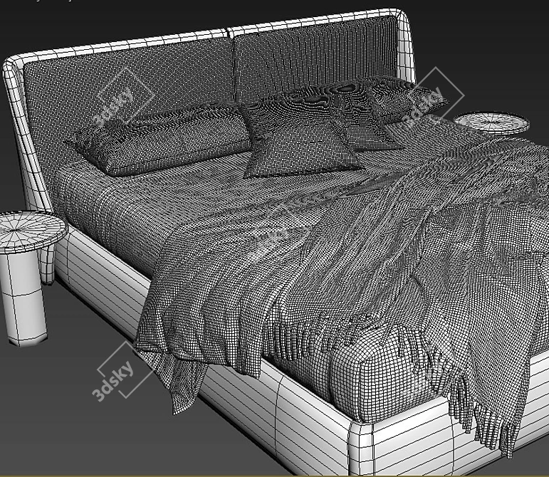 Sleek Bend Bed by Ditre Italia 3D model image 5