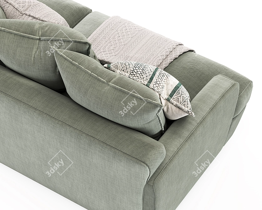 Sage Smooch: Stylish & Spacious Sofa 3D model image 3