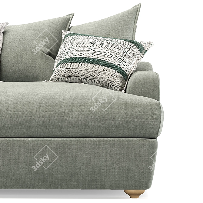 Sage Smooch: Stylish & Spacious Sofa 3D model image 4