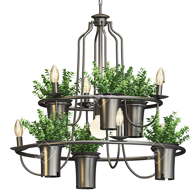 Suspended Plant Decor: Plant Chandelier 3D model image 1