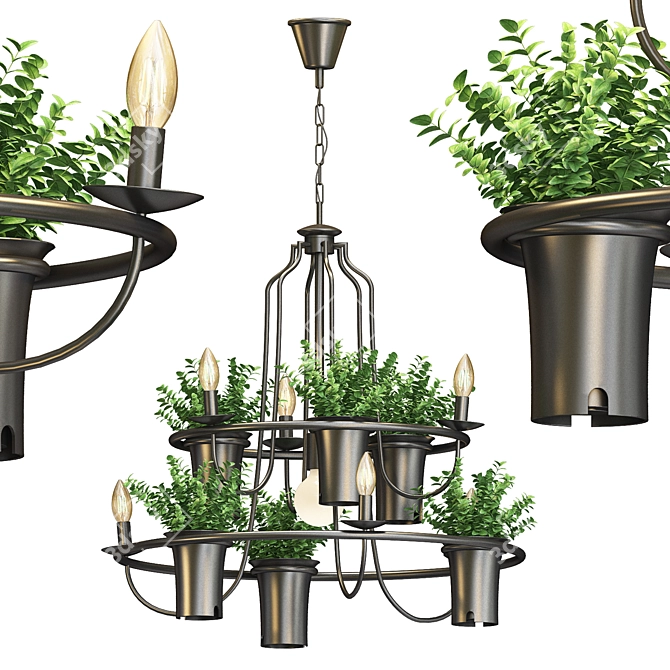 Suspended Plant Decor: Plant Chandelier 3D model image 2