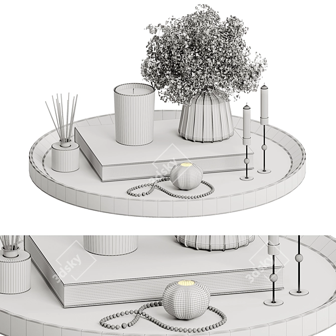 Elegant Decor Set 02 3D model image 7