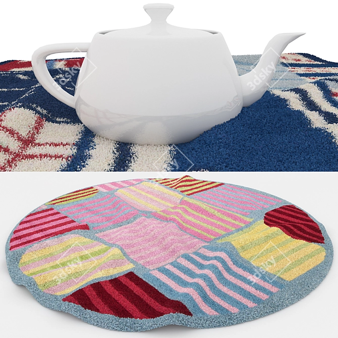 Versatile Set of 8 Rugs - Unique Designs! 3D model image 5