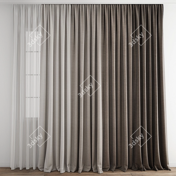 Polygonal Curtain Model - High Quality 3D model image 1