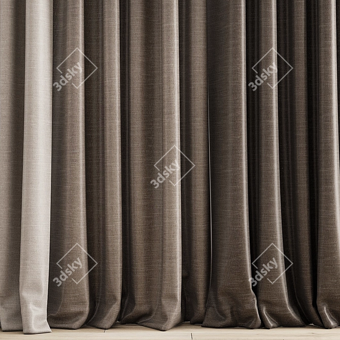 Polygonal Curtain Model - High Quality 3D model image 2