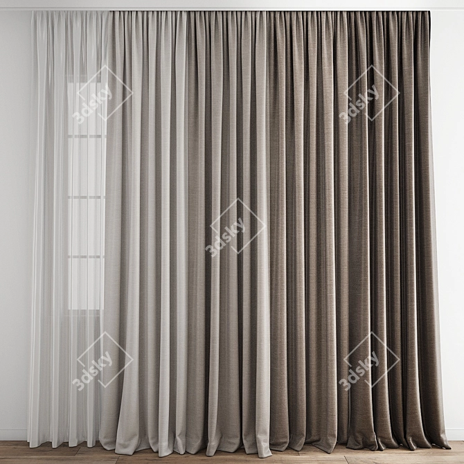 Polygonal Curtain Model - High Quality 3D model image 4