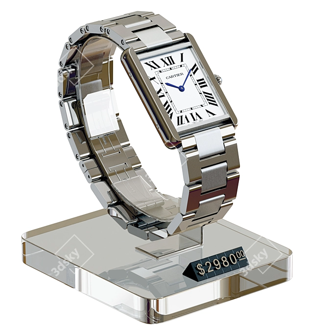 Luxury Cartier Tank Solo Watch 3D model image 1