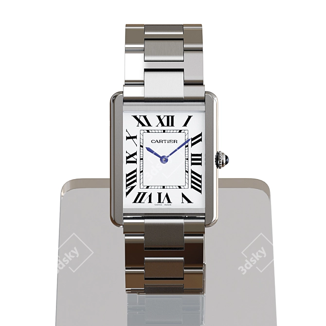 Luxury Cartier Tank Solo Watch 3D model image 2