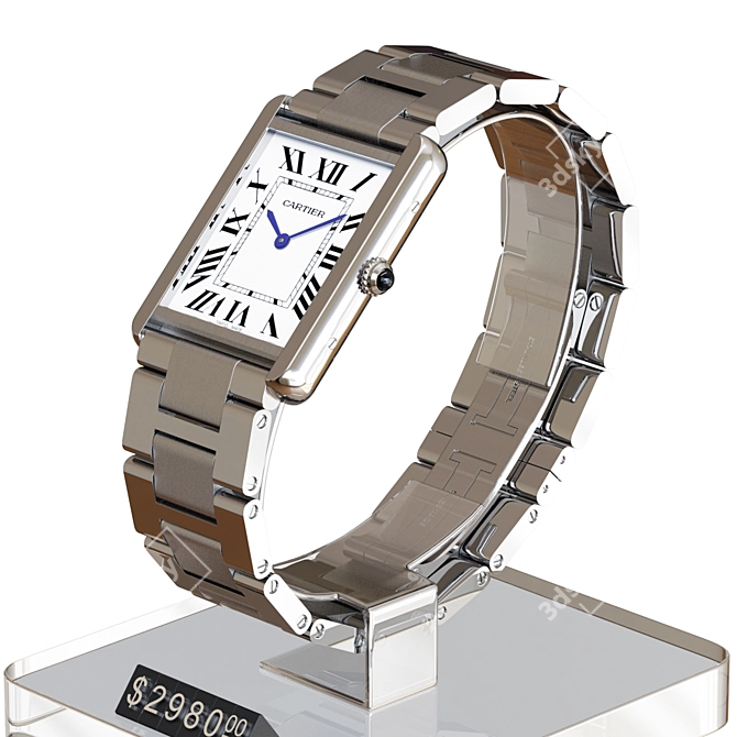 Luxury Cartier Tank Solo Watch 3D model image 3