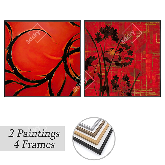 Duo Art Prints with Frame Variations 3D model image 1