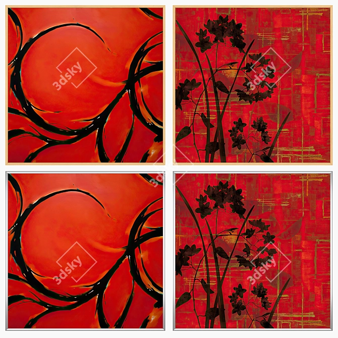 Duo Art Prints with Frame Variations 3D model image 3