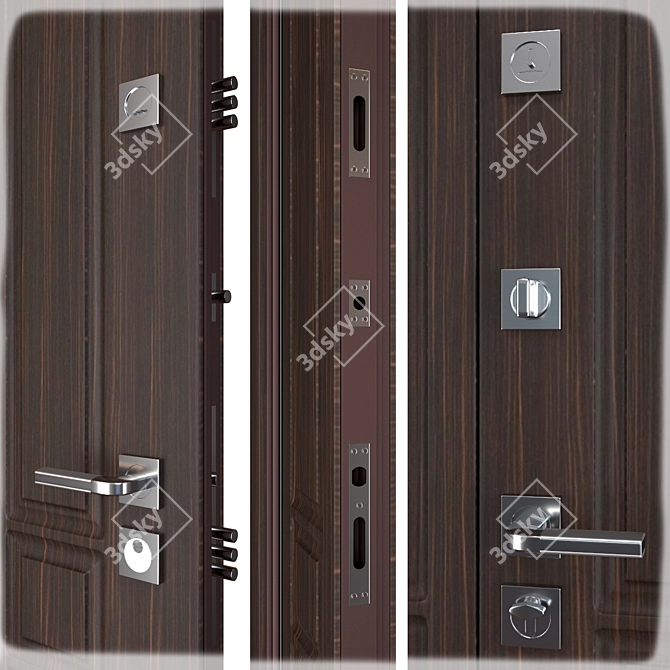 Daiton Favorit Entrance Metal Door - 1200x2050mm, Kale Locks 3D model image 2