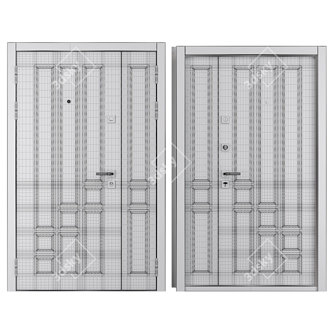 Daiton Favorit Entrance Metal Door - 1200x2050mm, Kale Locks 3D model image 4