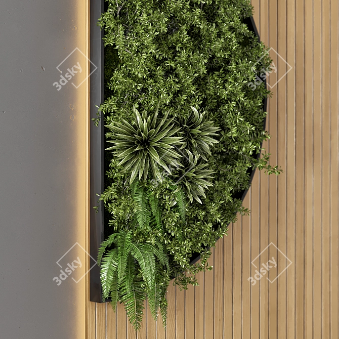 Wooden Base Vertical Garden: Set 526 3D model image 4