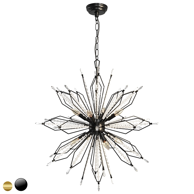 Stunning Asteroid Gold Chandelier 3D model image 3