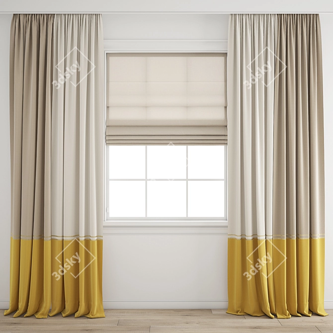 Polygonal Curtain Model - High Quality 3D model image 4