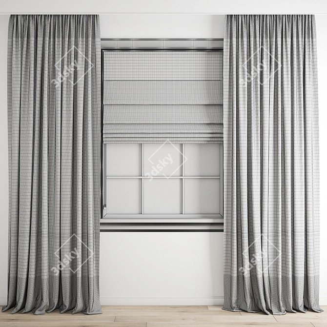 Polygonal Curtain Model - High Quality 3D model image 8