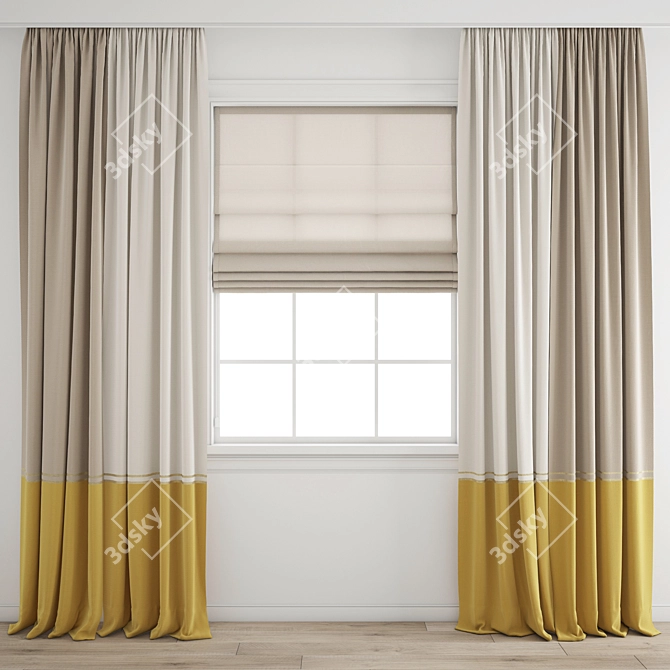 Polygonal Curtain Model - High Quality 3D model image 9