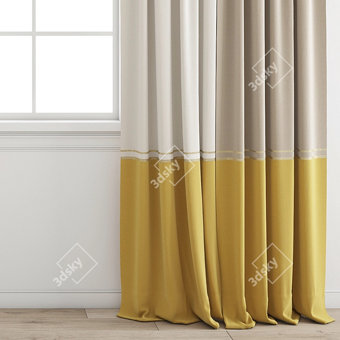 Polygonal Curtain Model - High Quality 3D model image 1