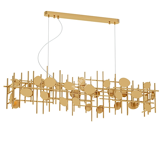 Elegant Gold Chandelier - Proyecta 3D model image 1