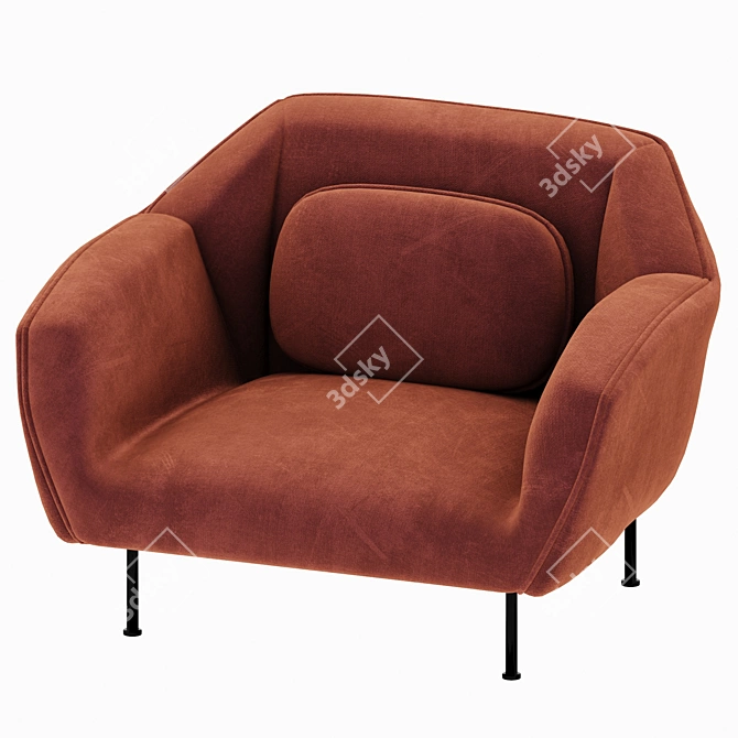  Modern Single Seater Sofa 3D model image 1