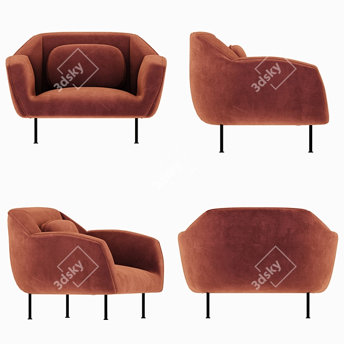  Modern Single Seater Sofa 3D model image 3