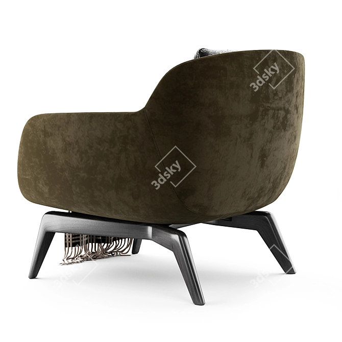 Elegant BELT Fabric Armchair 3D model image 3