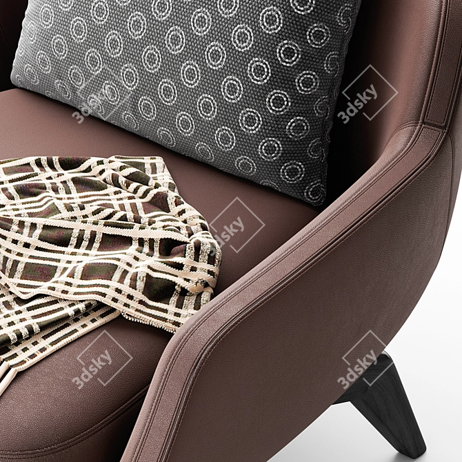 Elegant BELT Fabric Armchair 3D model image 6