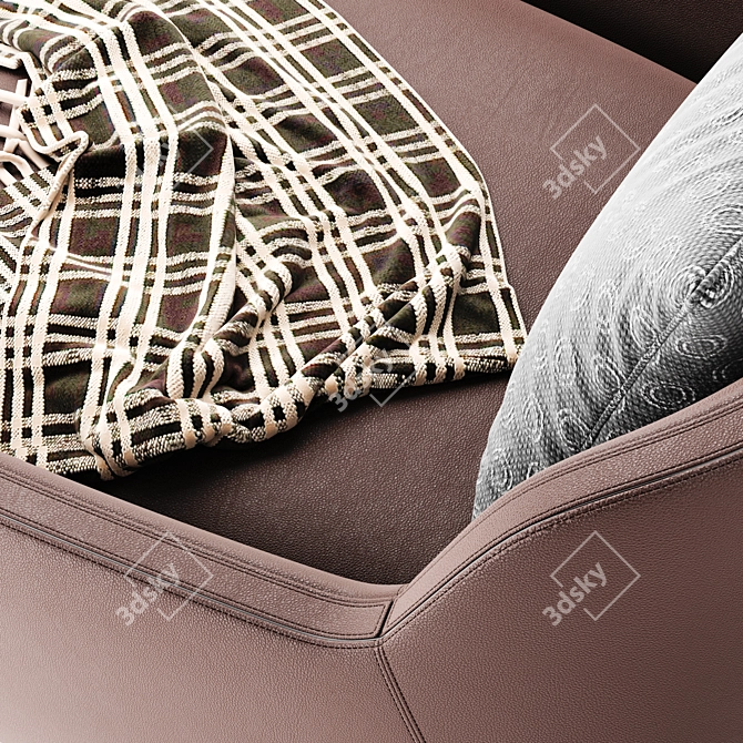 Elegant BELT Fabric Armchair 3D model image 7