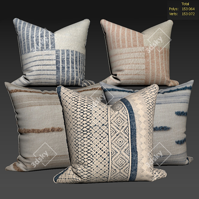 Cozy Pillow Set 624 3D model image 2