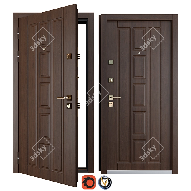 Alfa (Favorit) Entrance Metal Door 3D model image 1