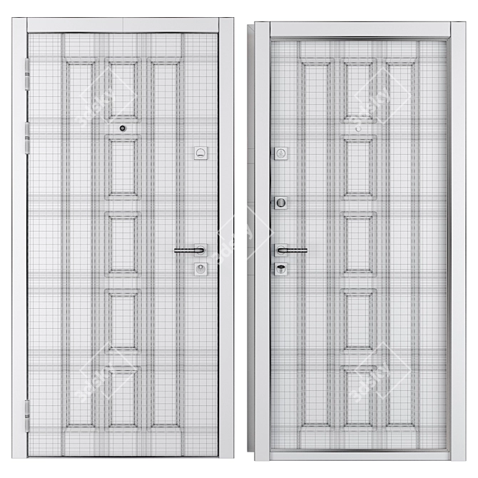 Alfa (Favorit) Entrance Metal Door 3D model image 4