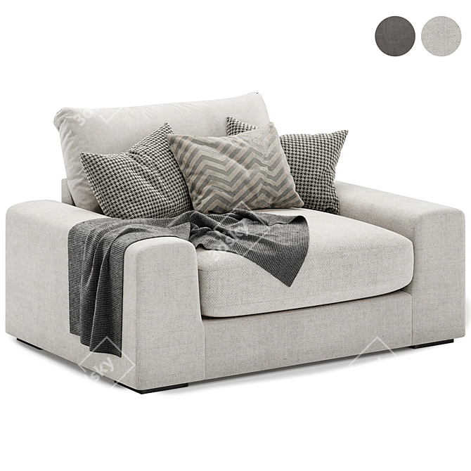 Cozy Chill Fabric Armchair 3D model image 1