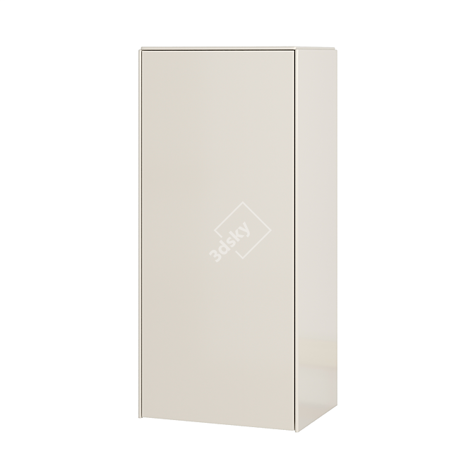 Duravit White Tulip Wall-mounted Wardrobe - Stylish Storage Solution 3D model image 3