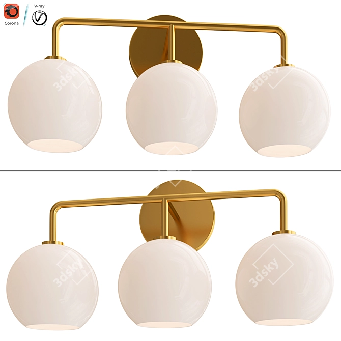 Milk Globe Sconce: Sculptural Lighting 3D model image 1