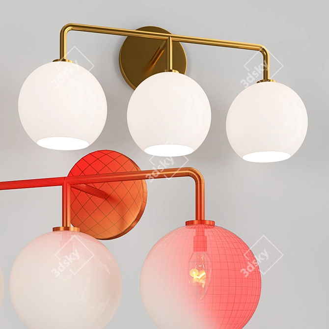 Milk Globe Sconce: Sculptural Lighting 3D model image 2