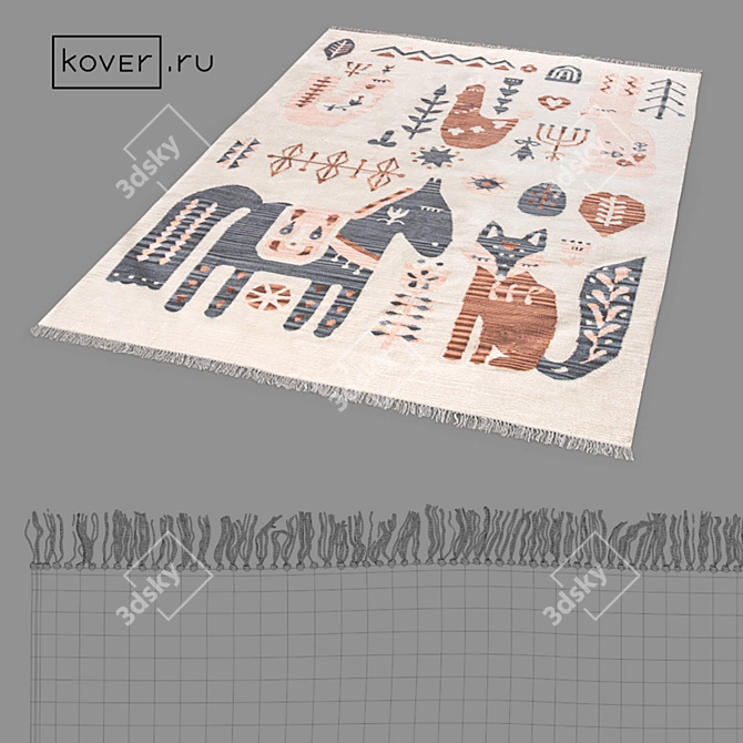 ARCTIC KILIM PONY-MLT: Modern Abstract Carpet 3D model image 2