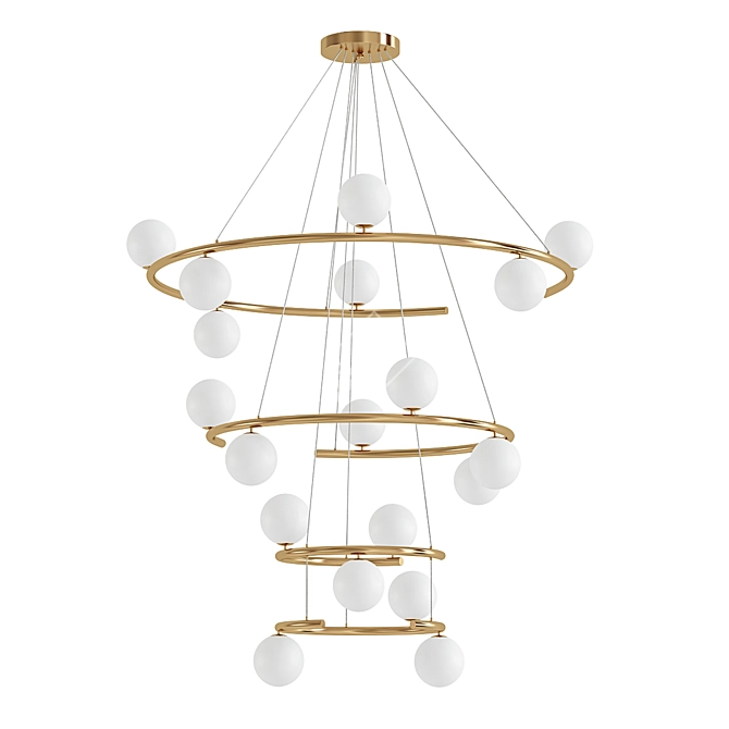 Elegant Sphere Orbit Chandelier 3D model image 1