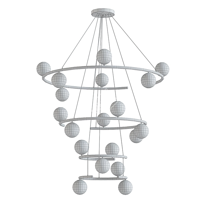 Elegant Sphere Orbit Chandelier 3D model image 2