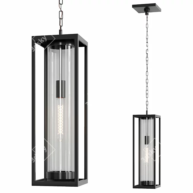 Sleek Miller Pendant: Modern Outdoor Elegance 3D model image 1