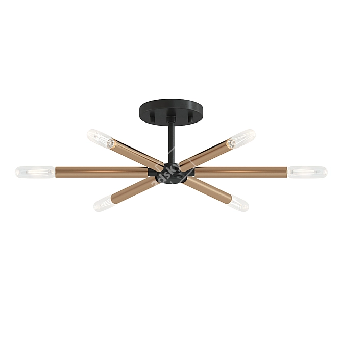 Elegant 6-Light Semi Flush Mount 3D model image 1