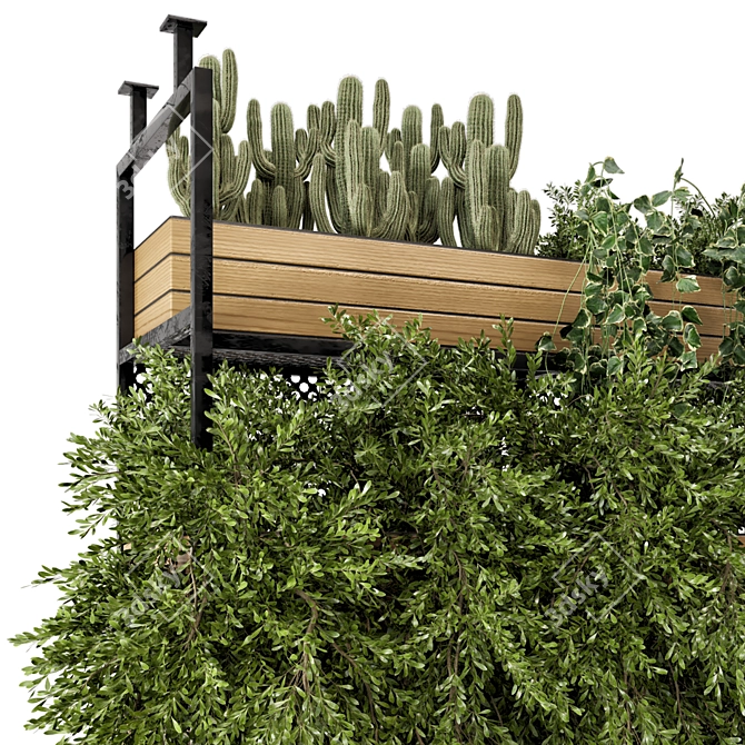 Metal Box Hanging Plants - Set 527 3D model image 3