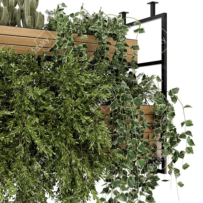 Metal Box Hanging Plants - Set 527 3D model image 4