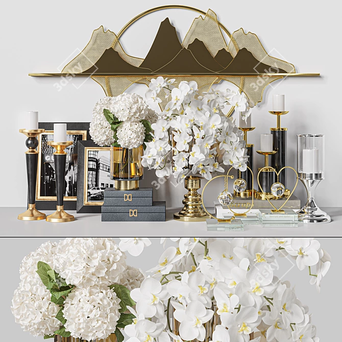 Elegant 45-piece Decor Set 3D model image 6