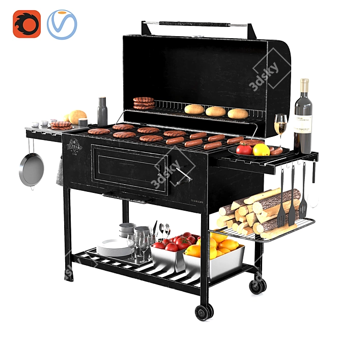 BBQ Grill 25: 2015 Max, Vray, Obj 3D model image 6