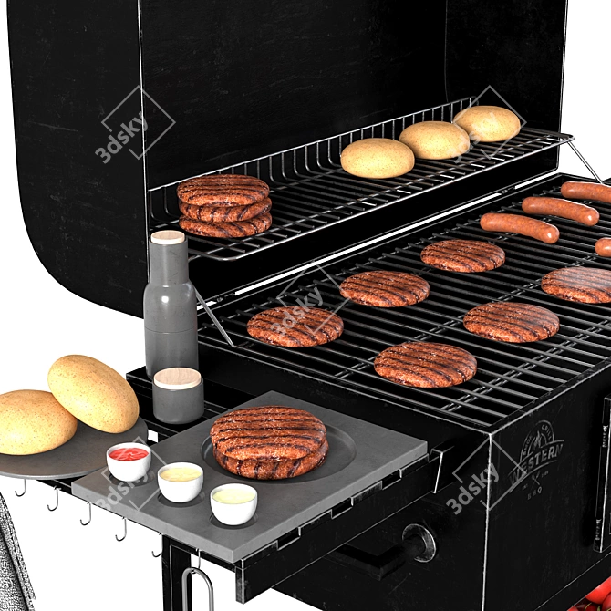 BBQ Grill 25: 2015 Max, Vray, Obj 3D model image 10