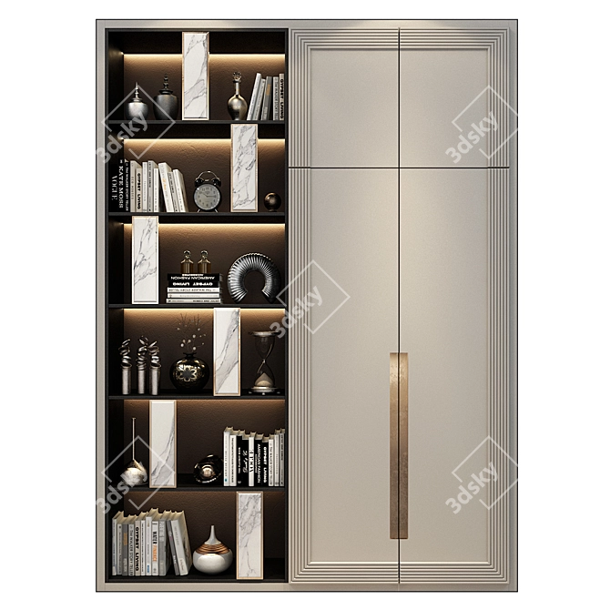 Customizable Furniture Composition: Wardrobe with Decor 3D model image 2