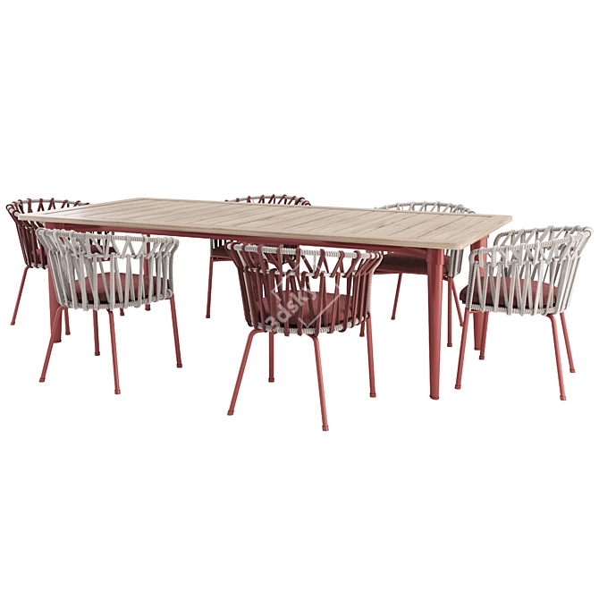 Stylish Emma Cross Chair & Terrace Table 3D model image 2