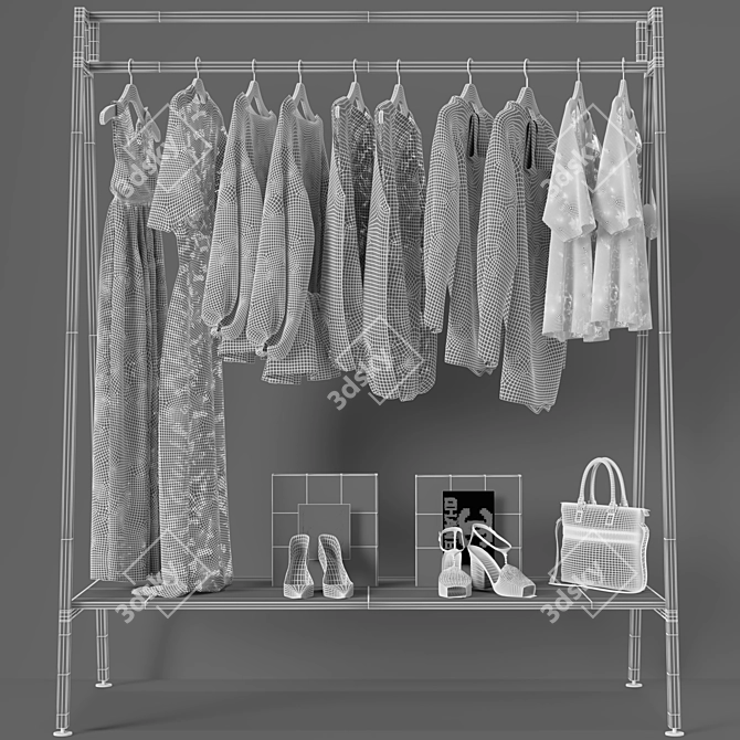 Sleek Clothes Hanger Set 3D model image 4