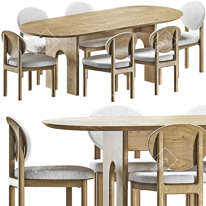 Cloud Dining Set 3D model image 1